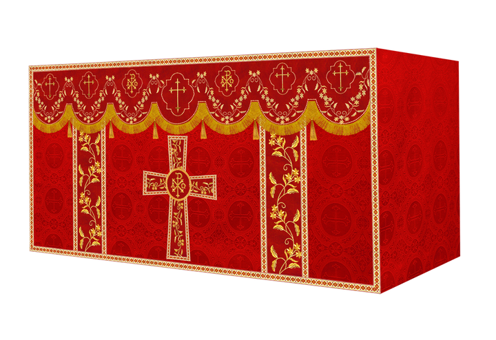 Altar Table Cloth With Floral Embroidery trims