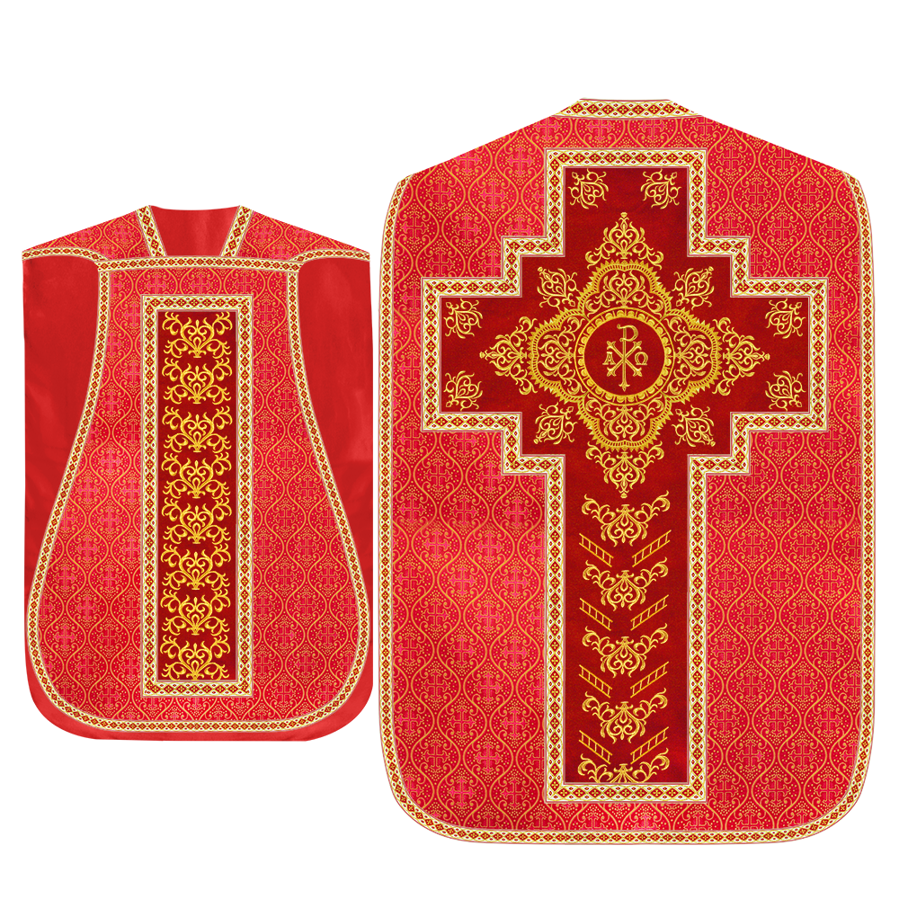 Traditional Fiddleback Vestment With Motifs and Trims