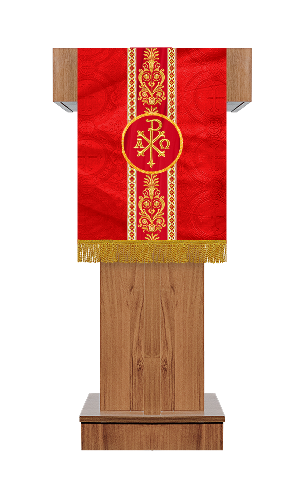 Altar Cloth with Embroidered Motif and Trims