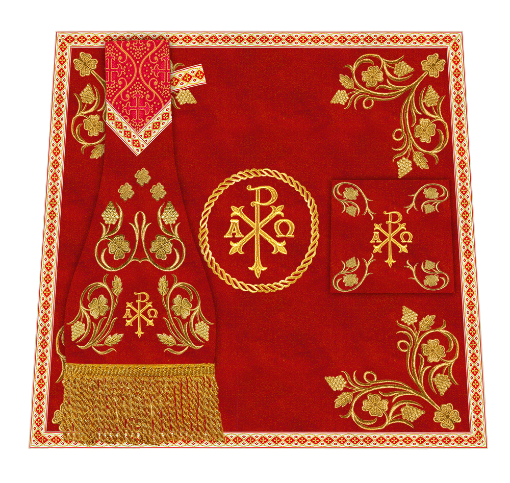 Roman Chasuble Vestment With Grapes Embroidery and Trims