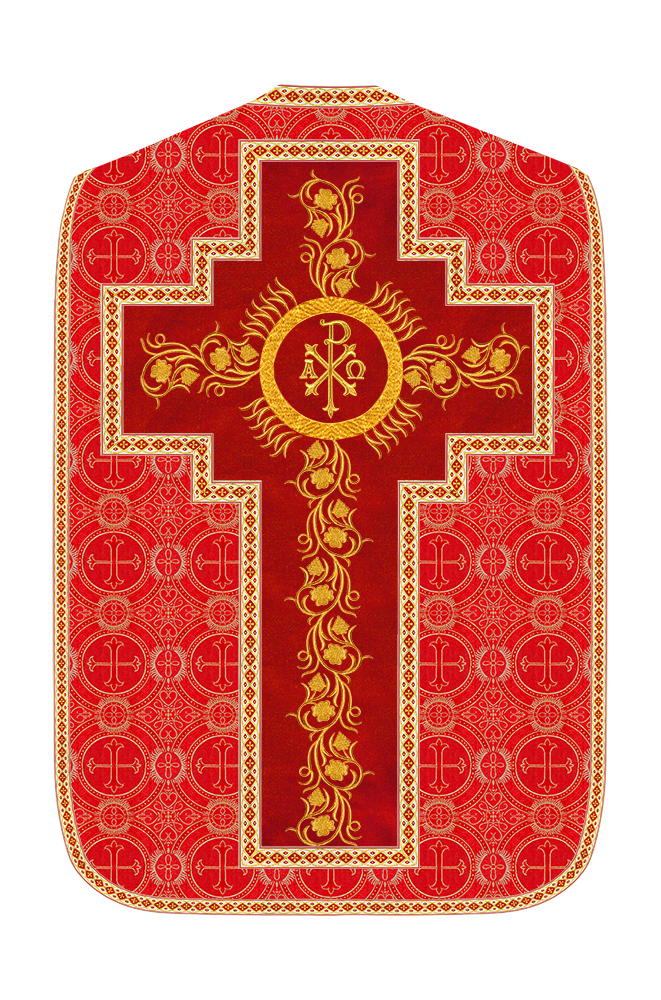 Roman Chasuble Vestment With Grapes Embroidery and Trims