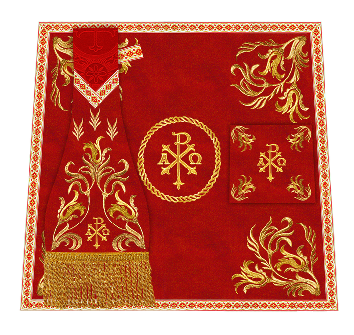 Set of Four Liturgical Embroidery Roman Chasubles