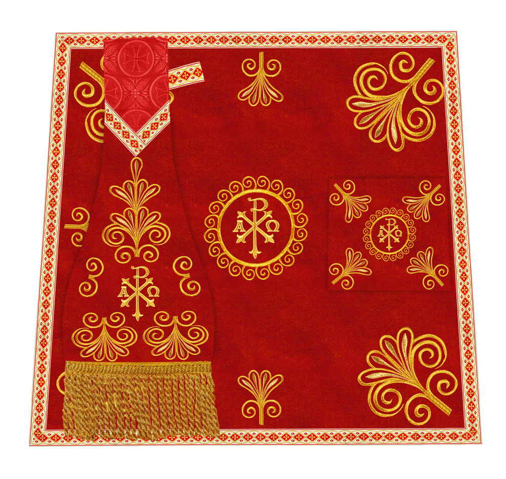 Elegant Church Mass Set with Embroidered Motifs