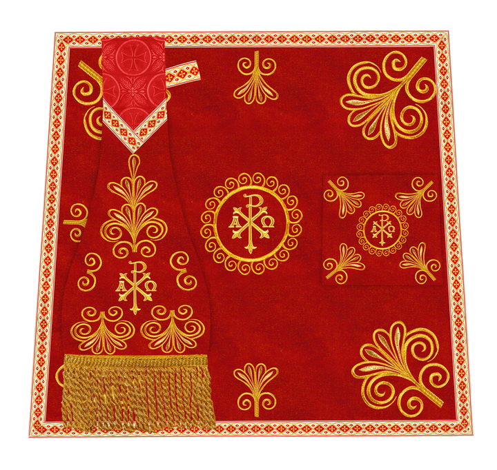 Elegant Church Mass Set with Embroidered Motifs