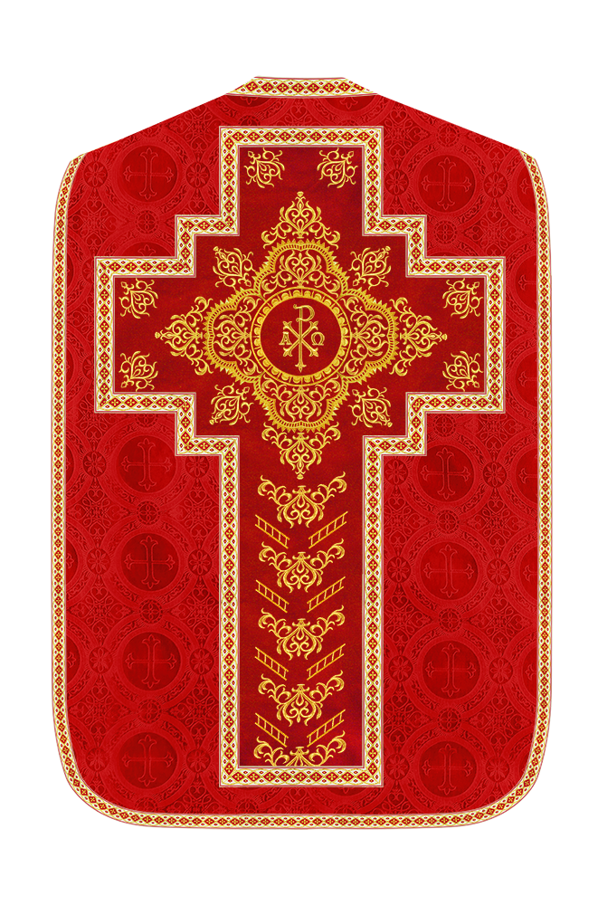 Traditional Fiddleback Vestment With Motifs and Trims