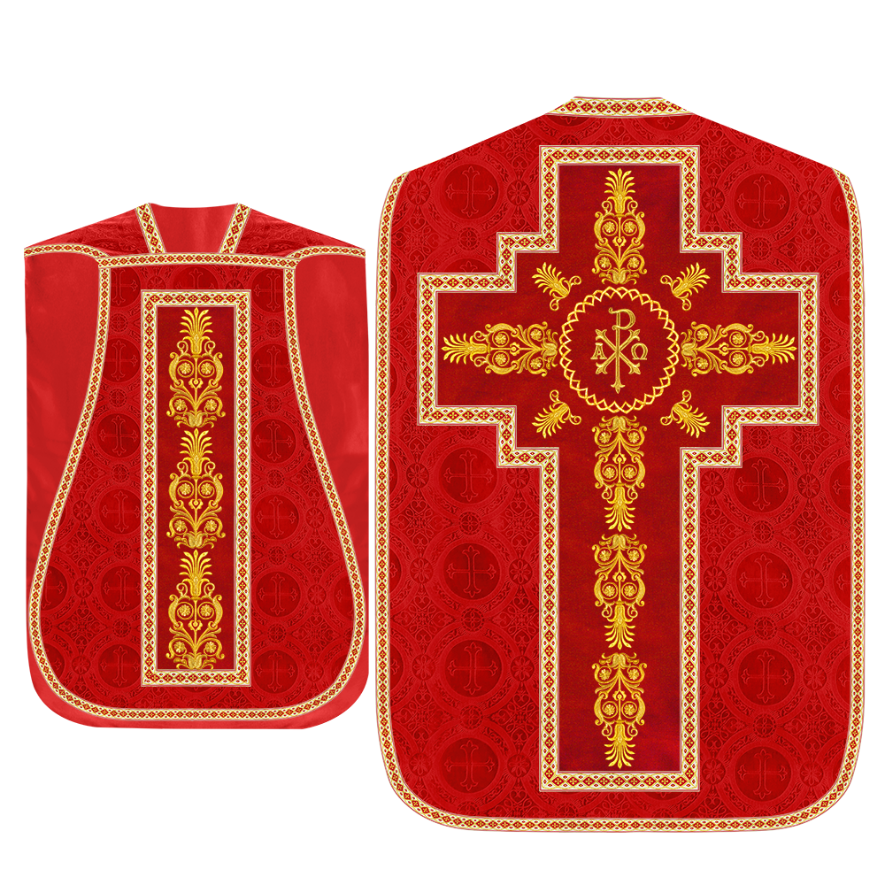 Roman Chasuble Vestments Adorned With Trims