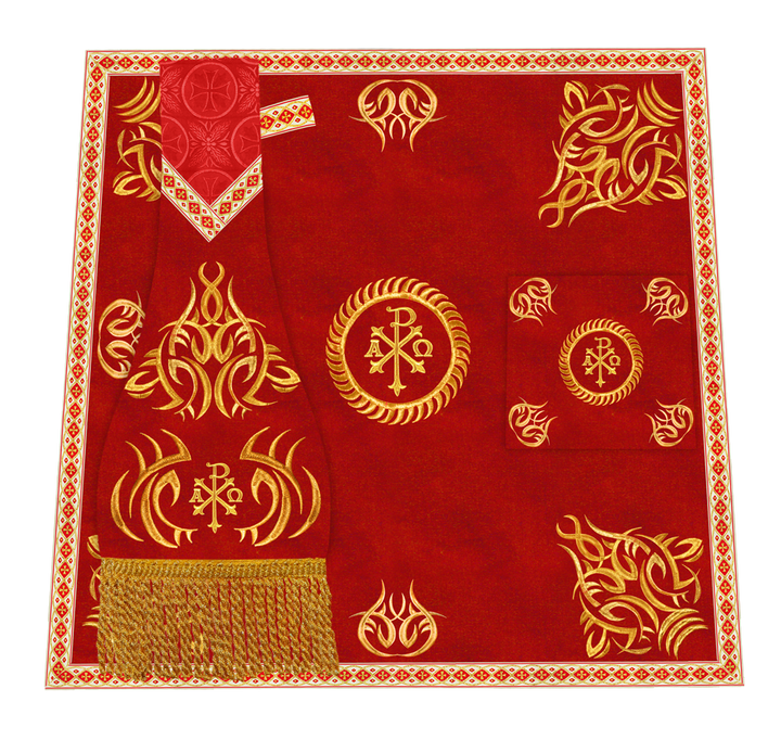 Ornate mass Set with Embroidered trims and motif