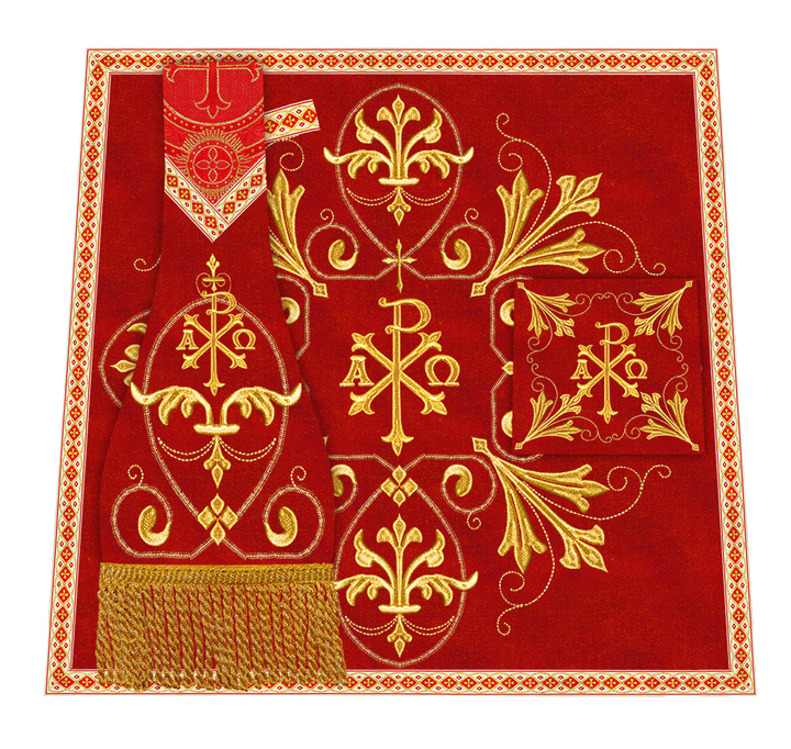 Set of Four Catholic Roman Chasuble with Spiritual Motif