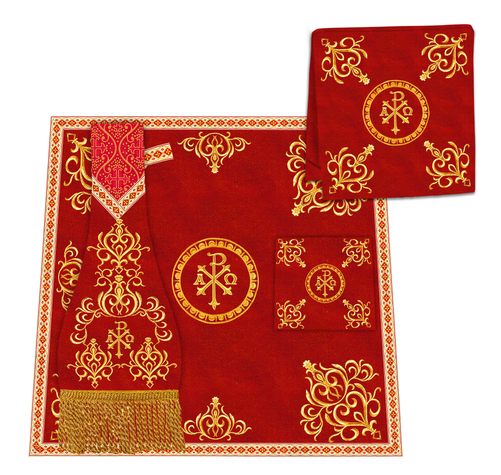 Gothic Chasuble Vestments With Adorned Orphrey And Trims