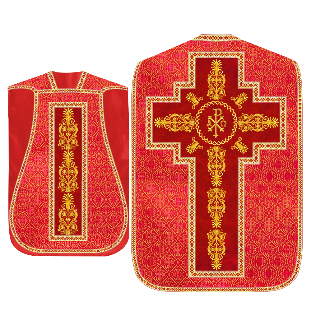 Roman Chasuble Vestments Adorned With Trims