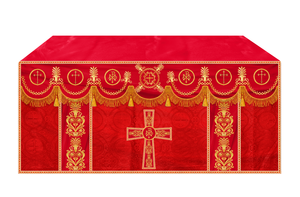 Altar Cloth with Embroidered Motif and Trims
