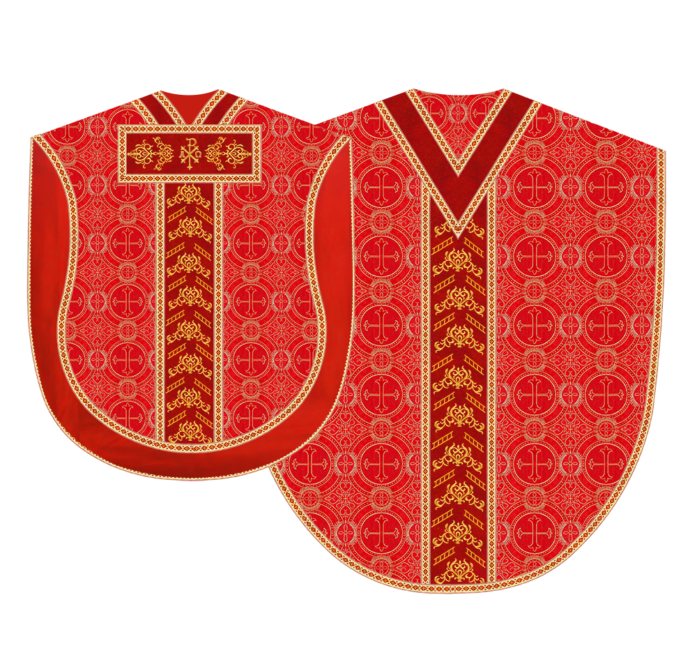 Borromean Chasuble Vestment Adorned With Colour Braids and Trims