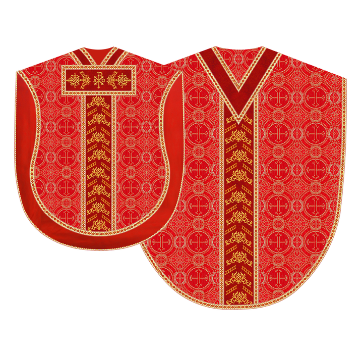 Borromean Chasuble Vestment Adorned With Colour Braids and Trims