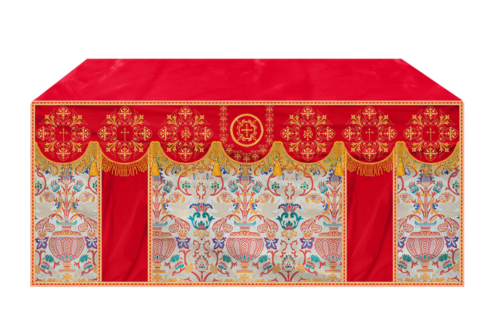 Liturgical Tapestry Altar Cloth with a Fine Embroidered Motif
