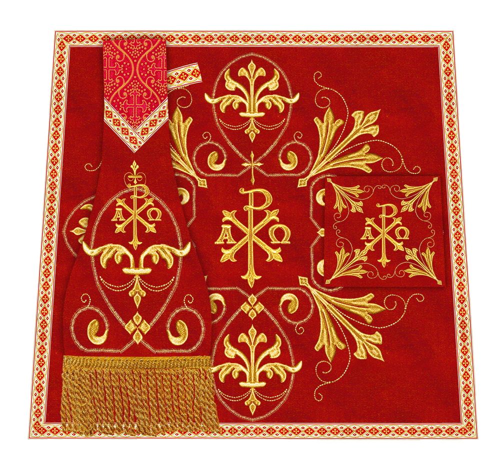 Roman Chasuble Vestment Enhanced With Orphrey and Trims