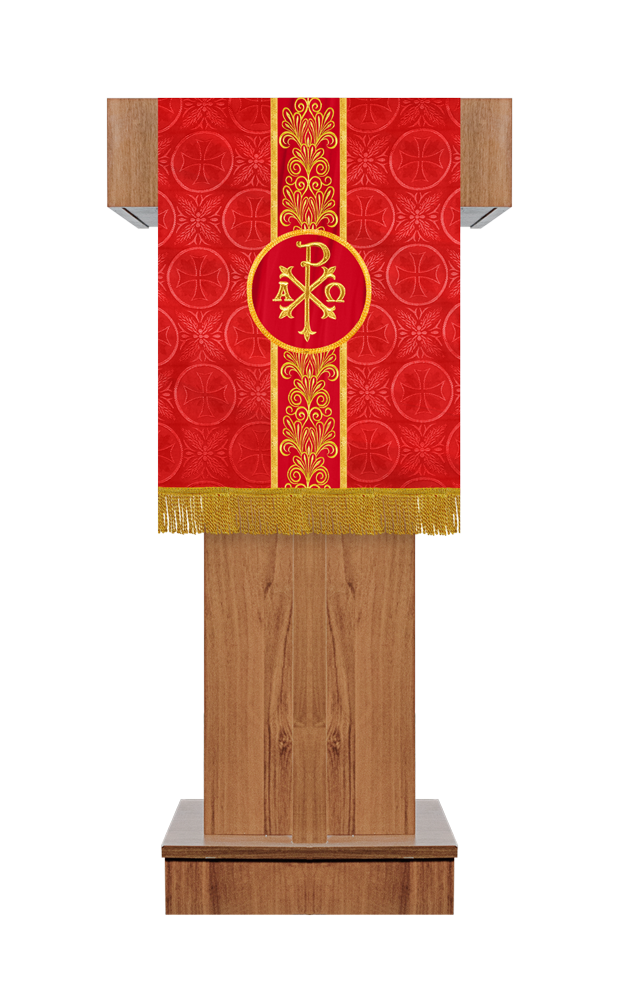 Premium Pulpit / Lectern Hanging with Embroidered Trims and Motif