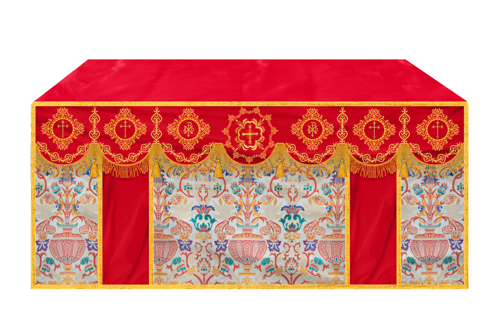 Embroidered Tapestry Altar Cloth with Spiritual Motif