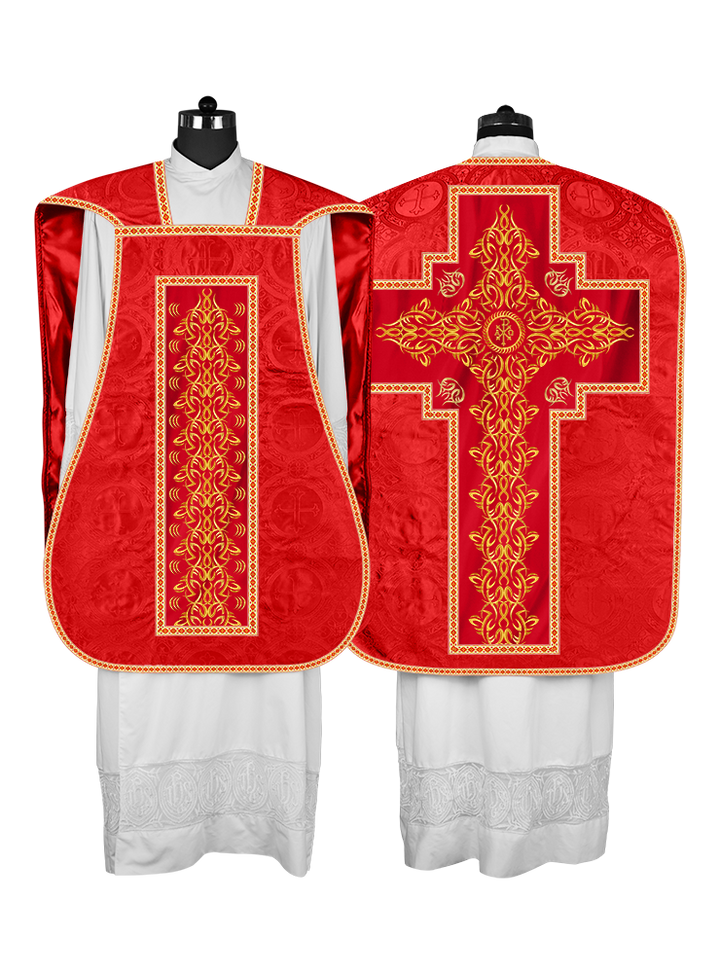 Roman Fiddleback Chasuble With Enhanced Embroidery  & trims
