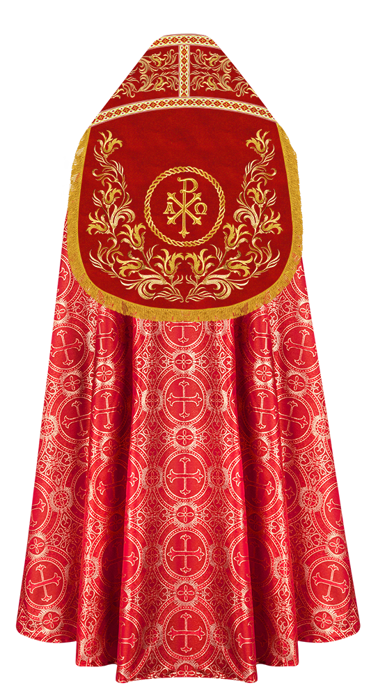 Handmade Roman Cope with Embroidered Orphrey