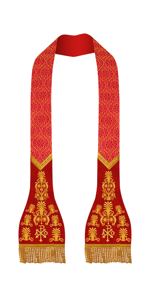 Set of 4 liturgical stole with embroidered motif