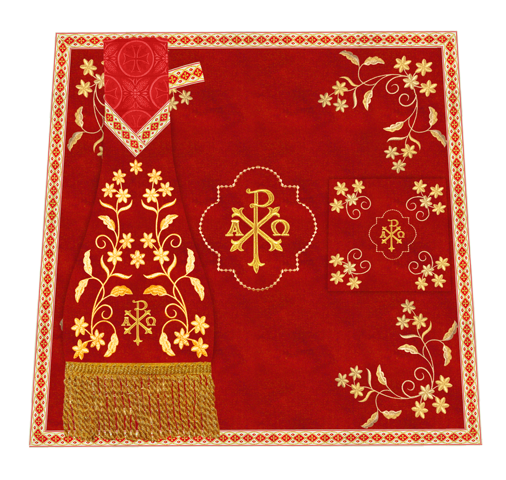 Catholic Altar Mass Set with Embroidered Motif