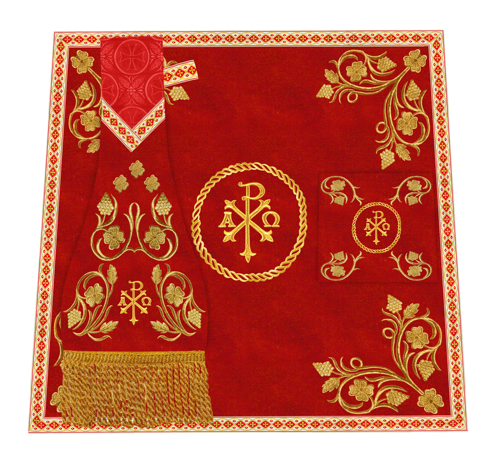 Elegant Embroidered Mass Set with Grapes Design