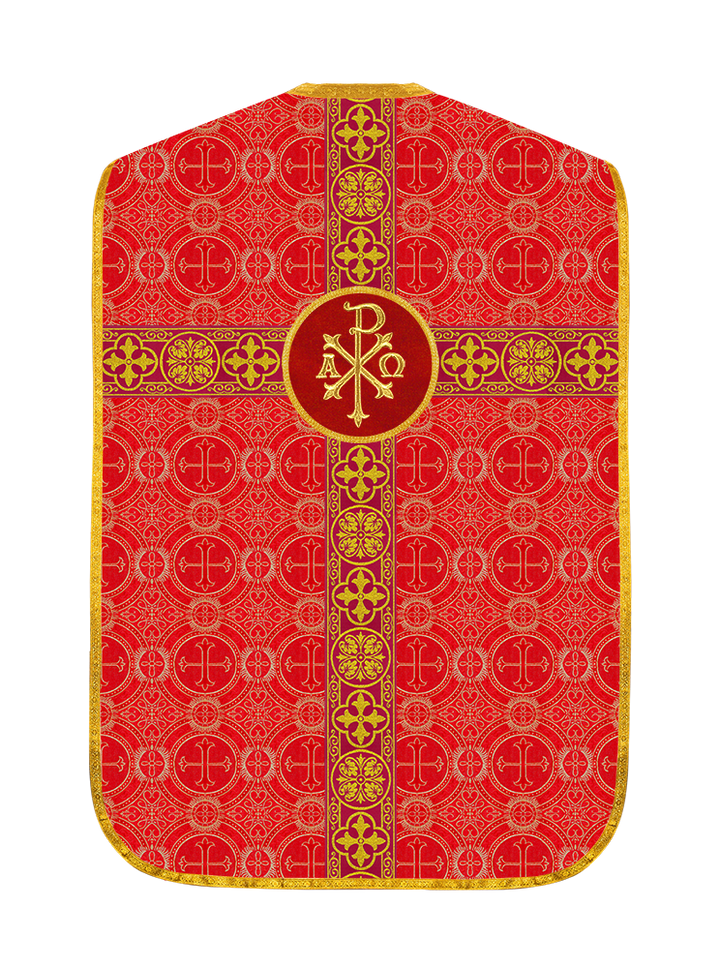 Fiddleback Vestment with Motif and woven Braided Trims