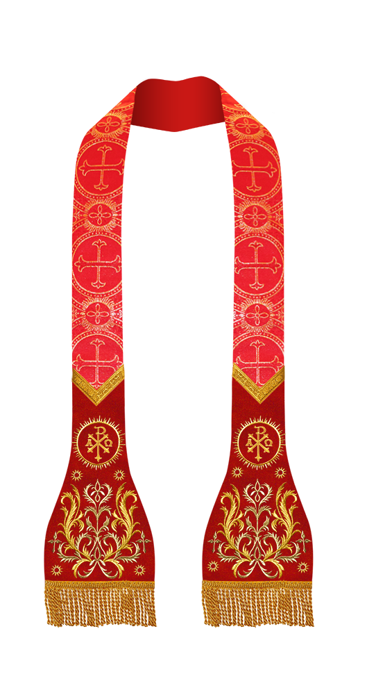 Set of 4 Catholic Stole with Embroidery Motif