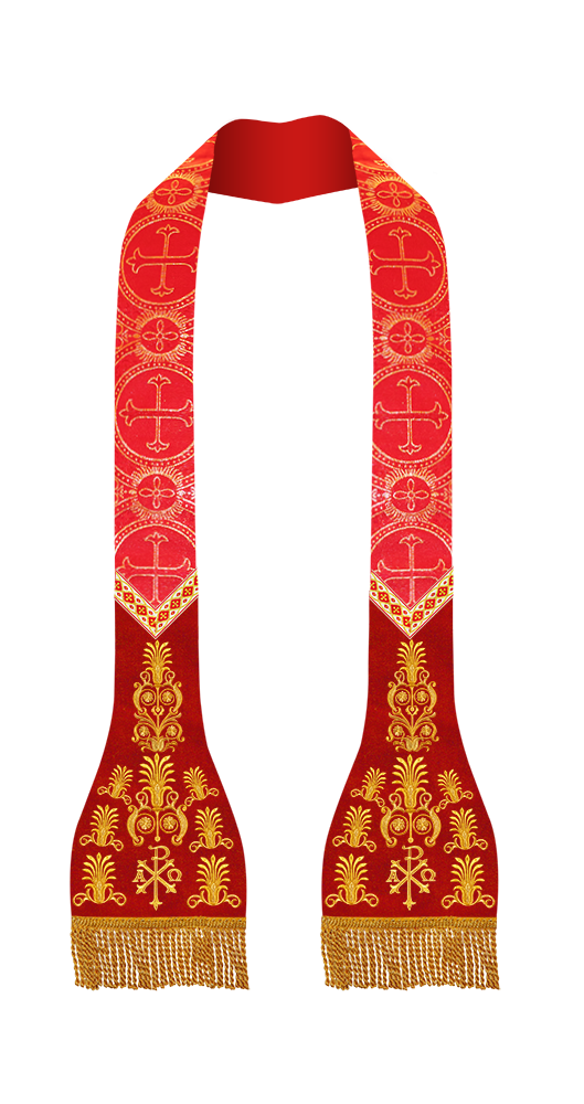 Embroidered Roman stole with Motif and trims