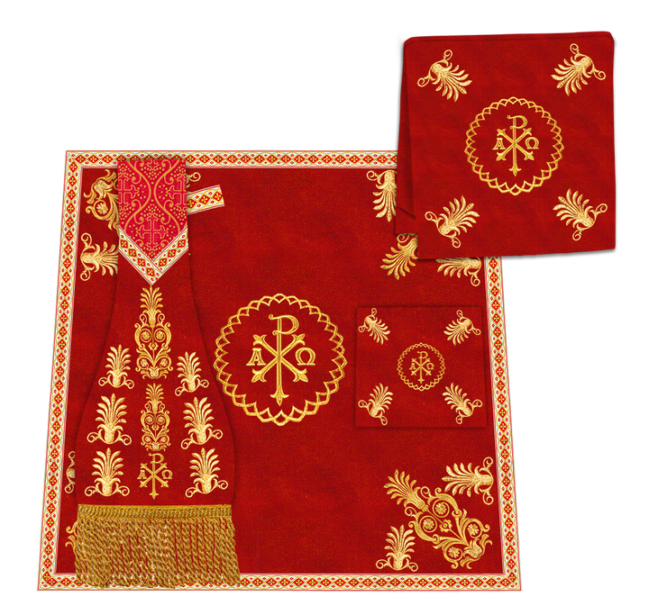 Altar Cloth with Embroidered Motif and Trims
