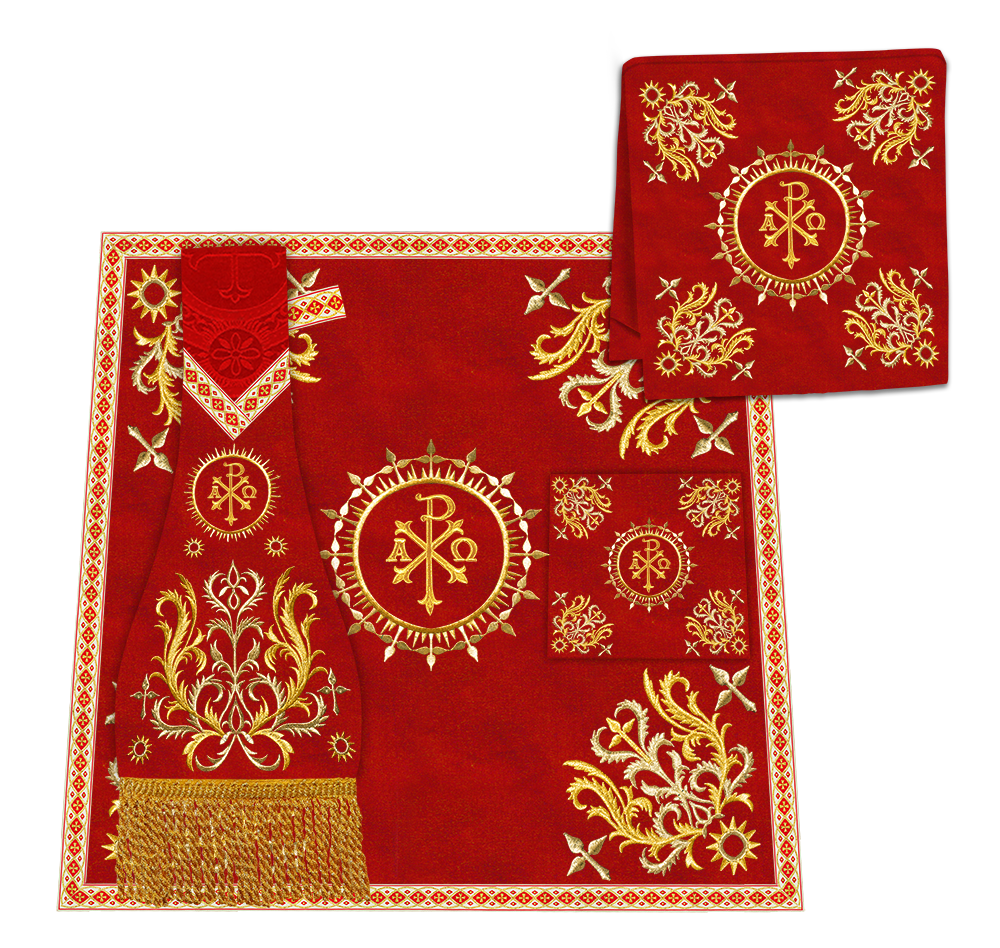 Gothic Chasuble Vestments With Braided Orphrey and trims