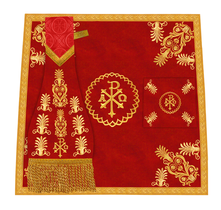 Liturgical Church Mass Set with Ornate Embroidered Details