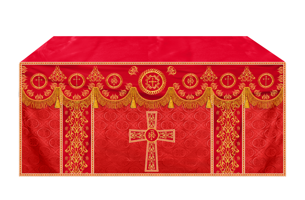 Church Altar Frontal with Ornate Embroidery & Spiritual Motifs