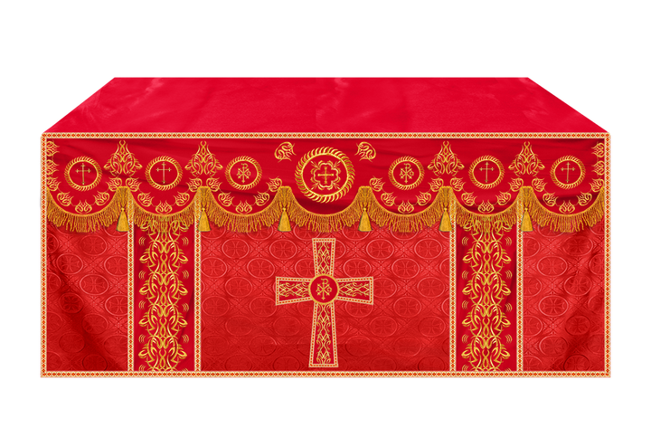Church Altar Frontal with Ornate Embroidery & Spiritual Motifs