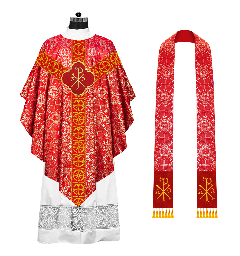 Embroidered Pugin Chasuble with Spiritual Motif