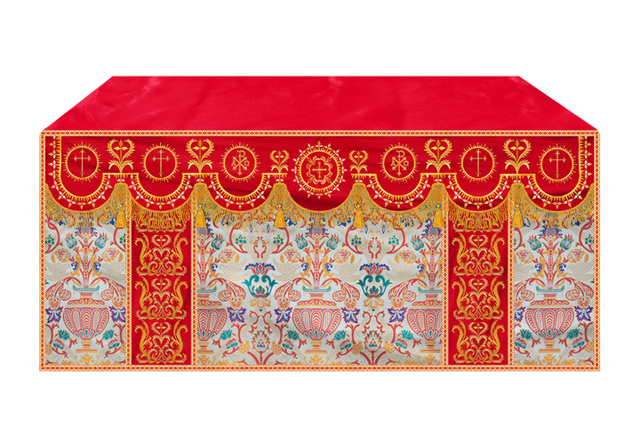 Tapestry Altar Cloth with Elegant Embroidered Trims
