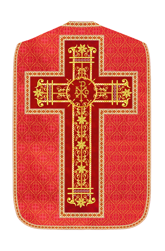 Roman Chasuble Vestment Enhanced With Orphrey and Trims