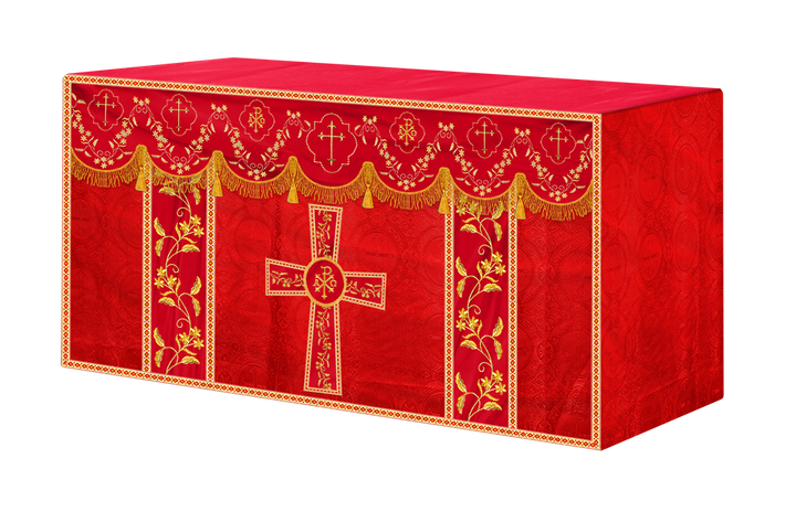 Altar Table Cloth With Floral Embroidery trims