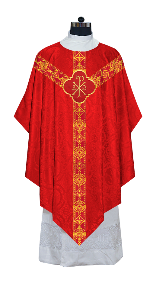 Pugin Chasuble with Braided Lace Orphrey