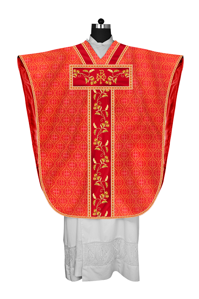 Borromean Chasuble Vestment Ornated With Floral Design and Trims