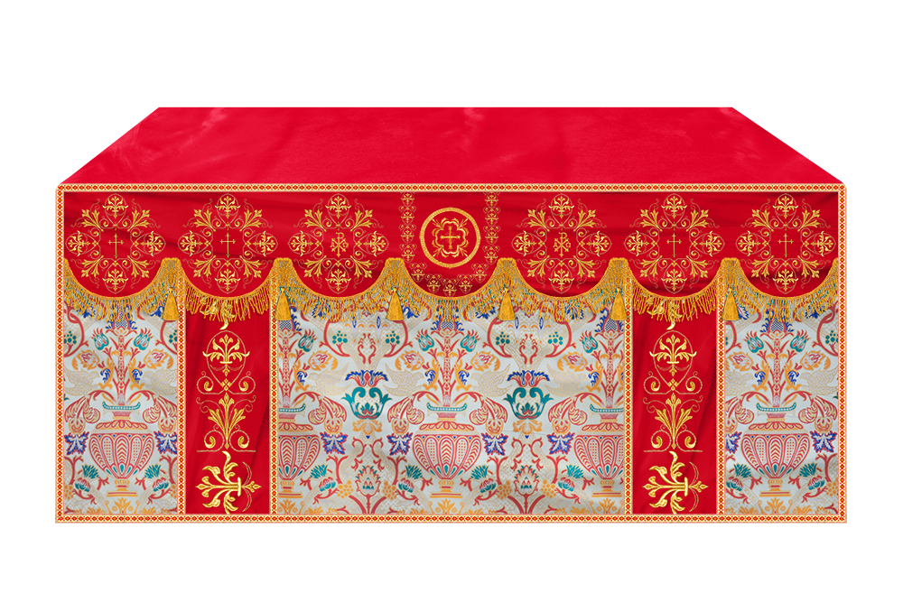 Liturgical Tapestry Altar Cloth with a Fine Embroidered Motif