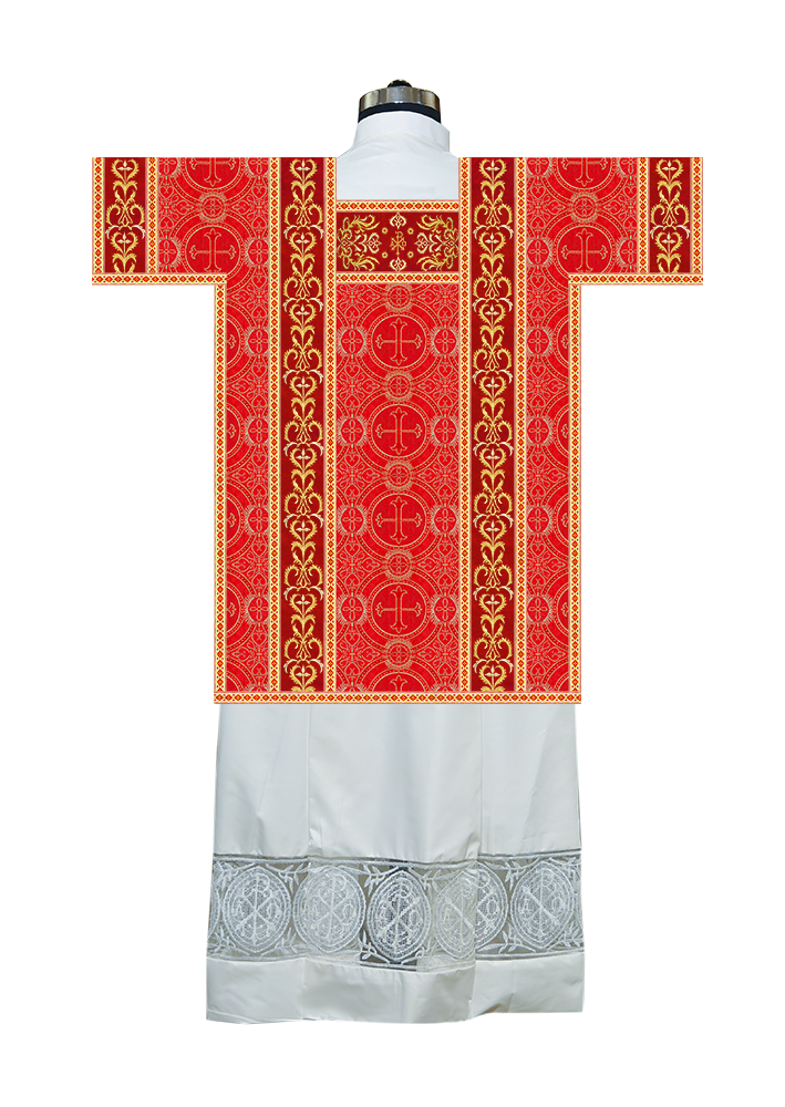 Tunicle Vestment with Spiritual Motif and Trims