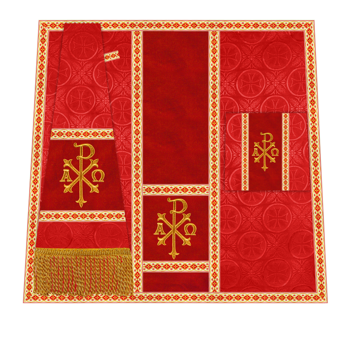 Traditional Altar Mass Set with  Embroidered Motifs