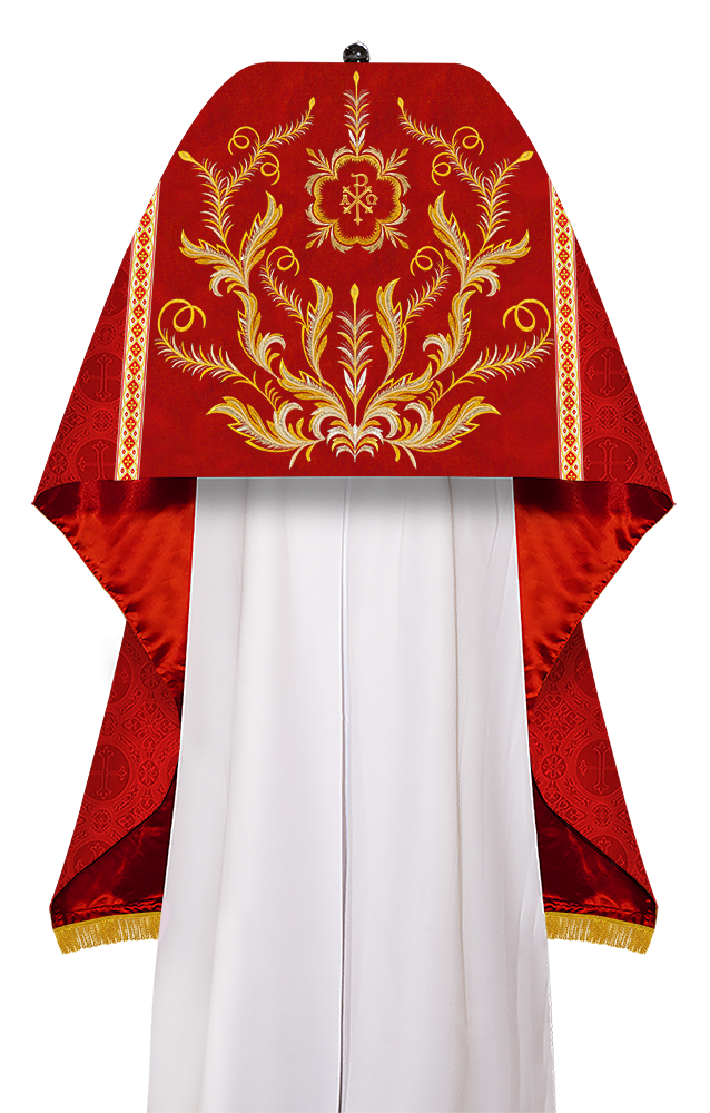 Humeral Veil Vestment with Ornate Embroidery Motif