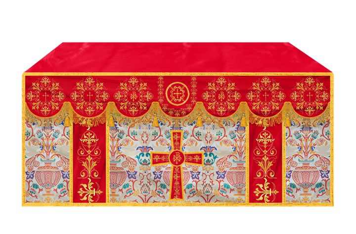 Tapestry Altar Cloth with Braided Embroidered Trims