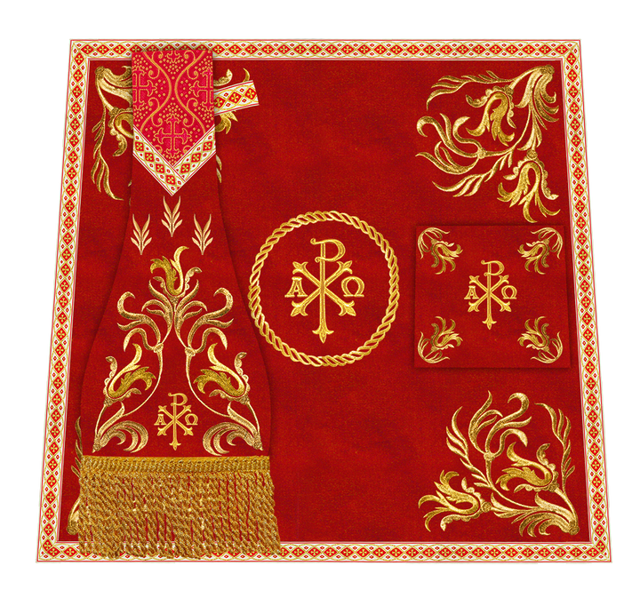 Set of Four Liturgical Embroidery Roman Chasubles