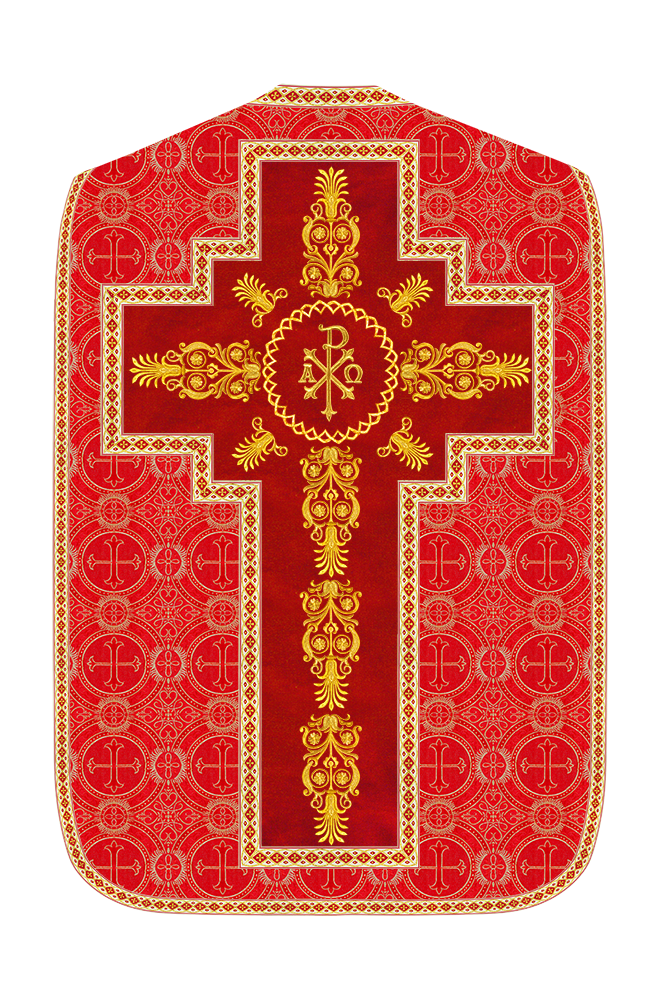 Roman Chasuble Vestments Adorned With Trims