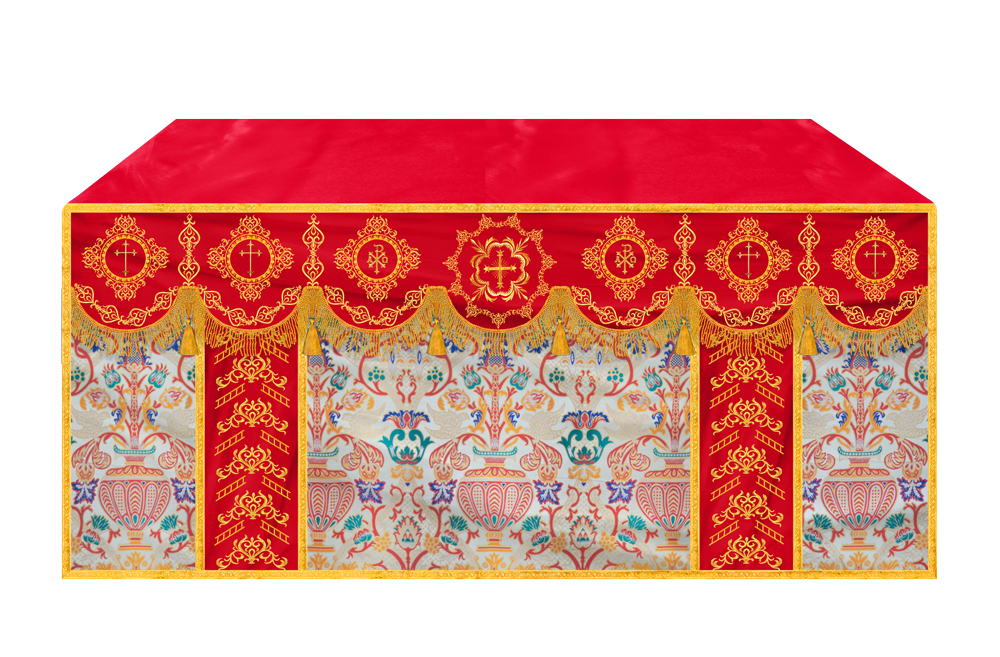 Embroidered Tapestry Altar Cloth with Spiritual Motif