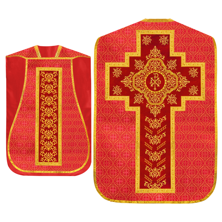 Set of four Roman Chasuble with stole