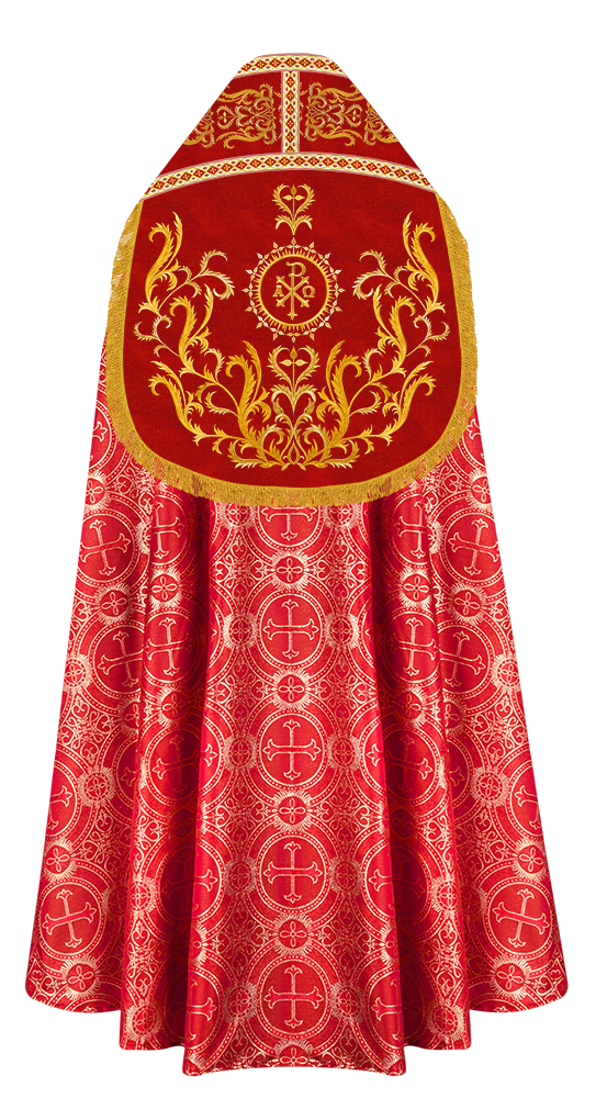 Roman Cope Vestment with Braid Embroidered Orphrey